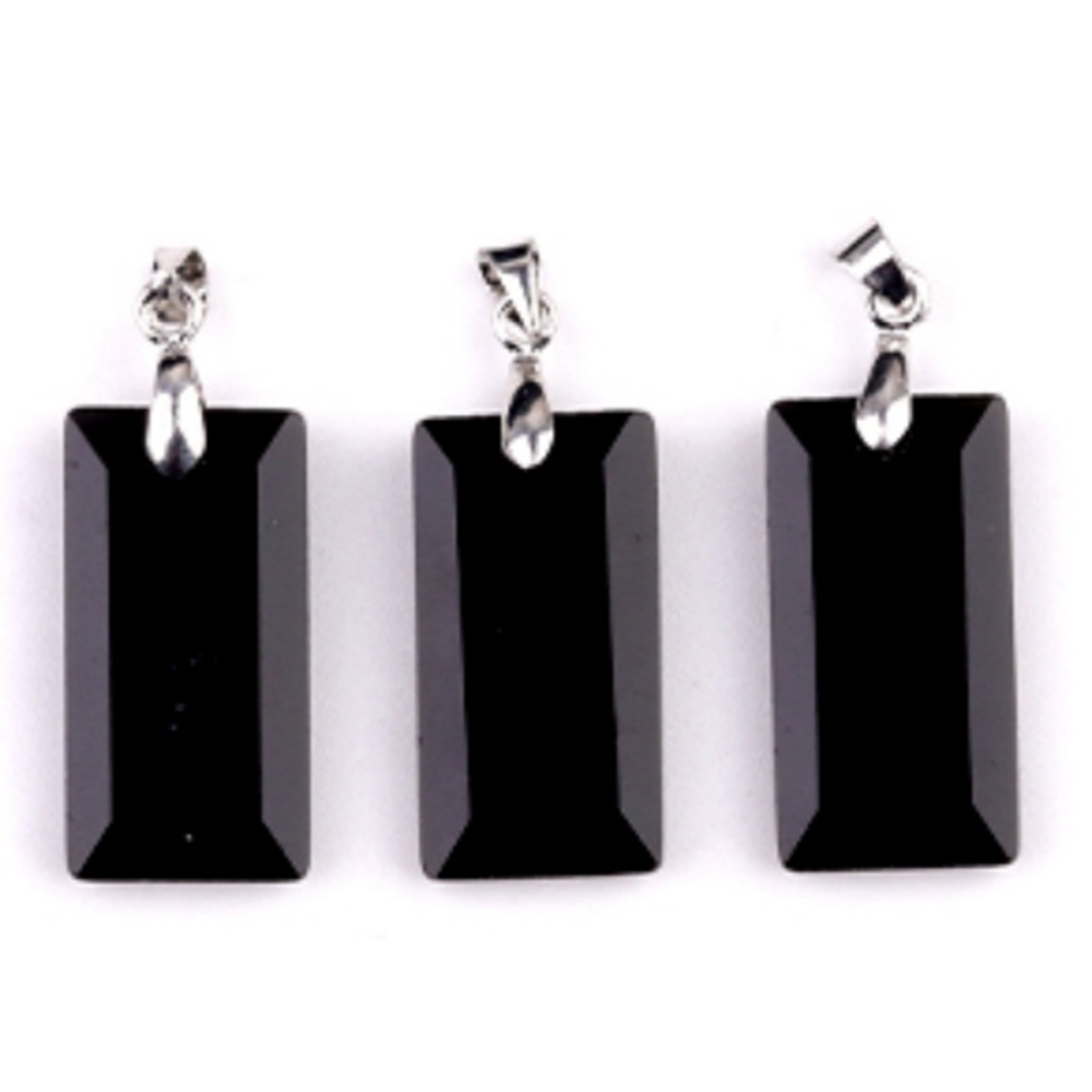 Natural Faceted Rectangle Stone Pendant for Making Jewelry Necklace Earrings