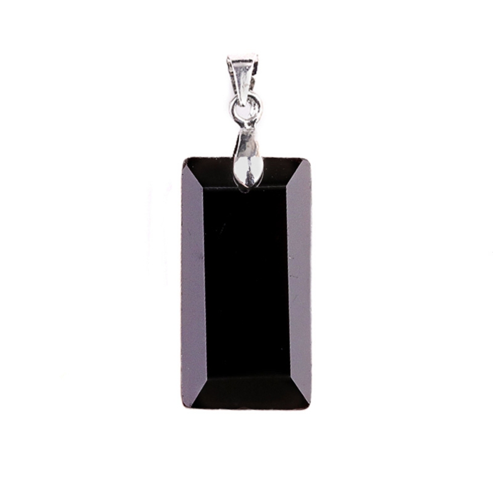 Natural Faceted Rectangle Stone Pendant for Making Jewelry Necklace Earrings