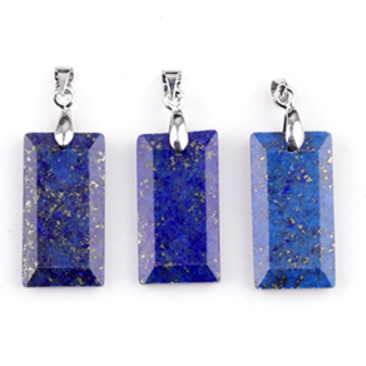 Natural Faceted Rectangle Stone Pendant for Making Jewelry Necklace Earrings