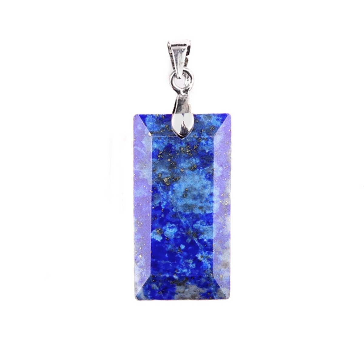 Natural Faceted Rectangle Stone Pendant for Making Jewelry Necklace Earrings
