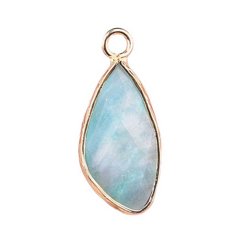 Natural Faceted Teardrop Gold Stone Pendant Charms for Making Jewelry