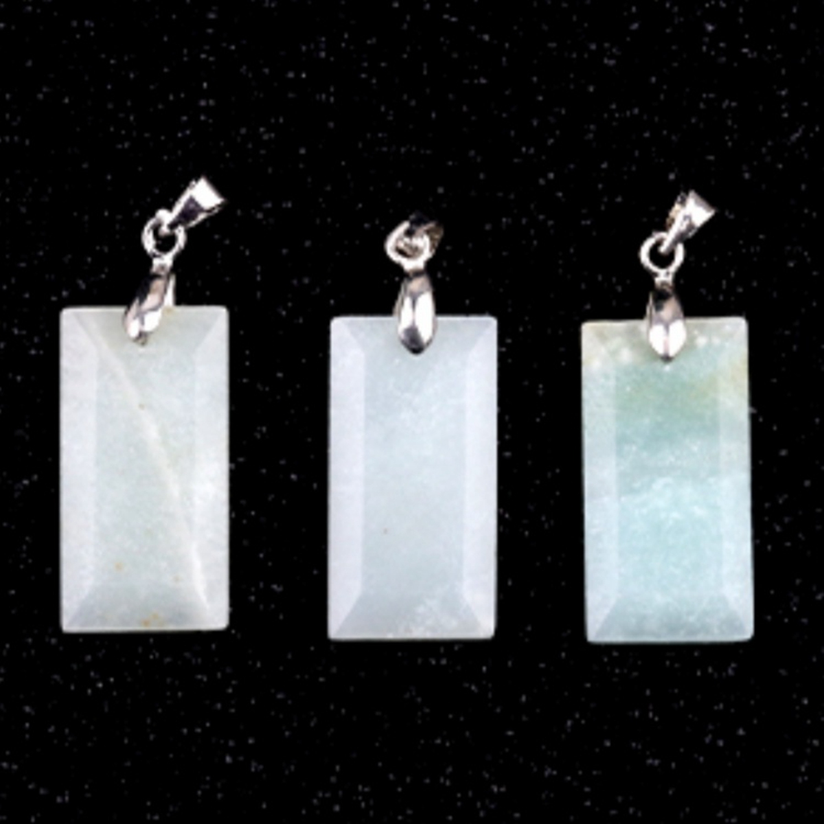 Natural Faceted Rectangle Stone Pendant for Making Jewelry Necklace Earrings