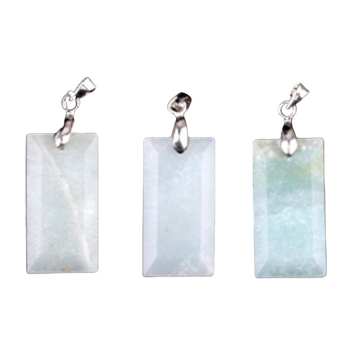 Natural Faceted Rectangle Stone Pendant for Making Jewelry Necklace Earrings