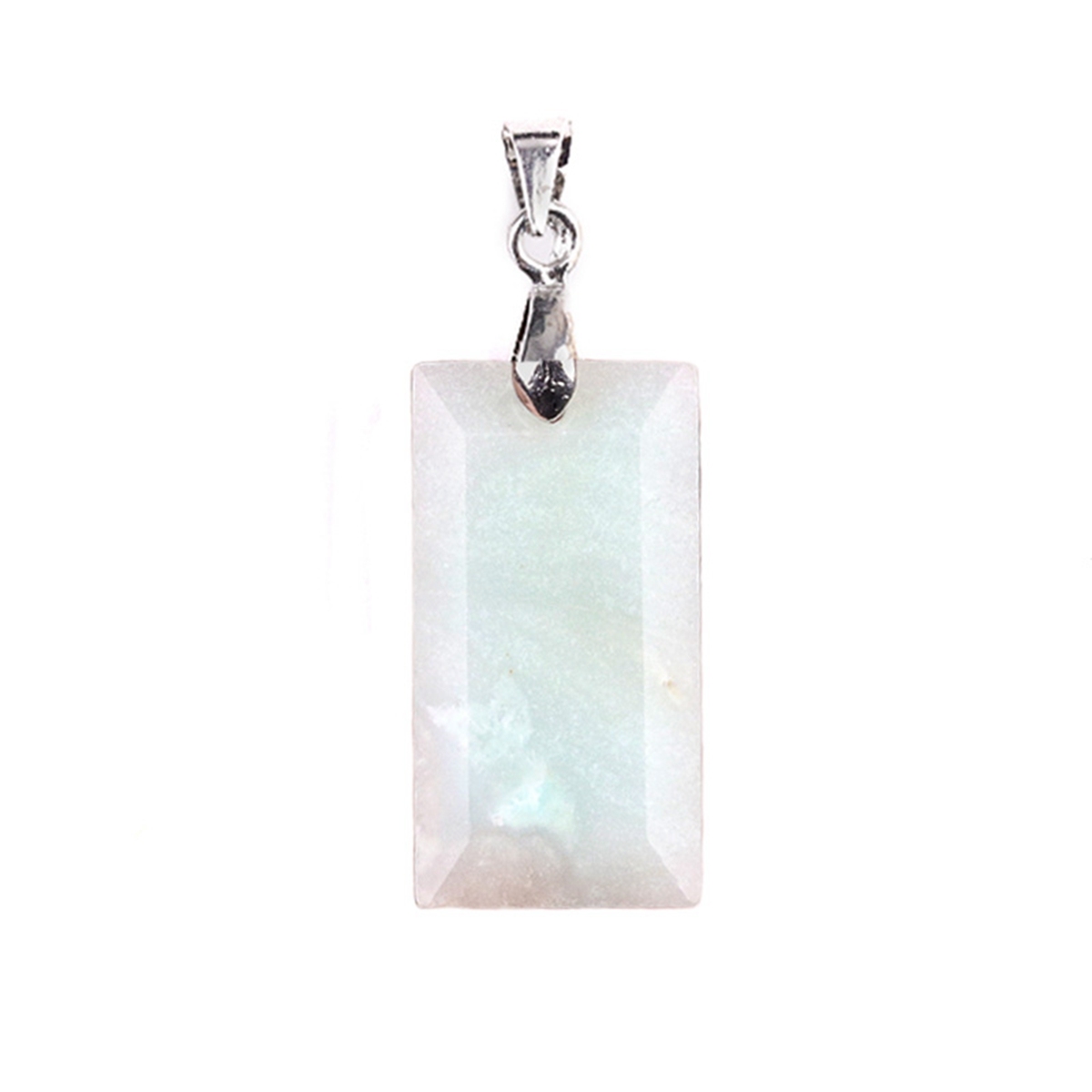 Natural Faceted Rectangle Stone Pendant for Making Jewelry Necklace Earrings
