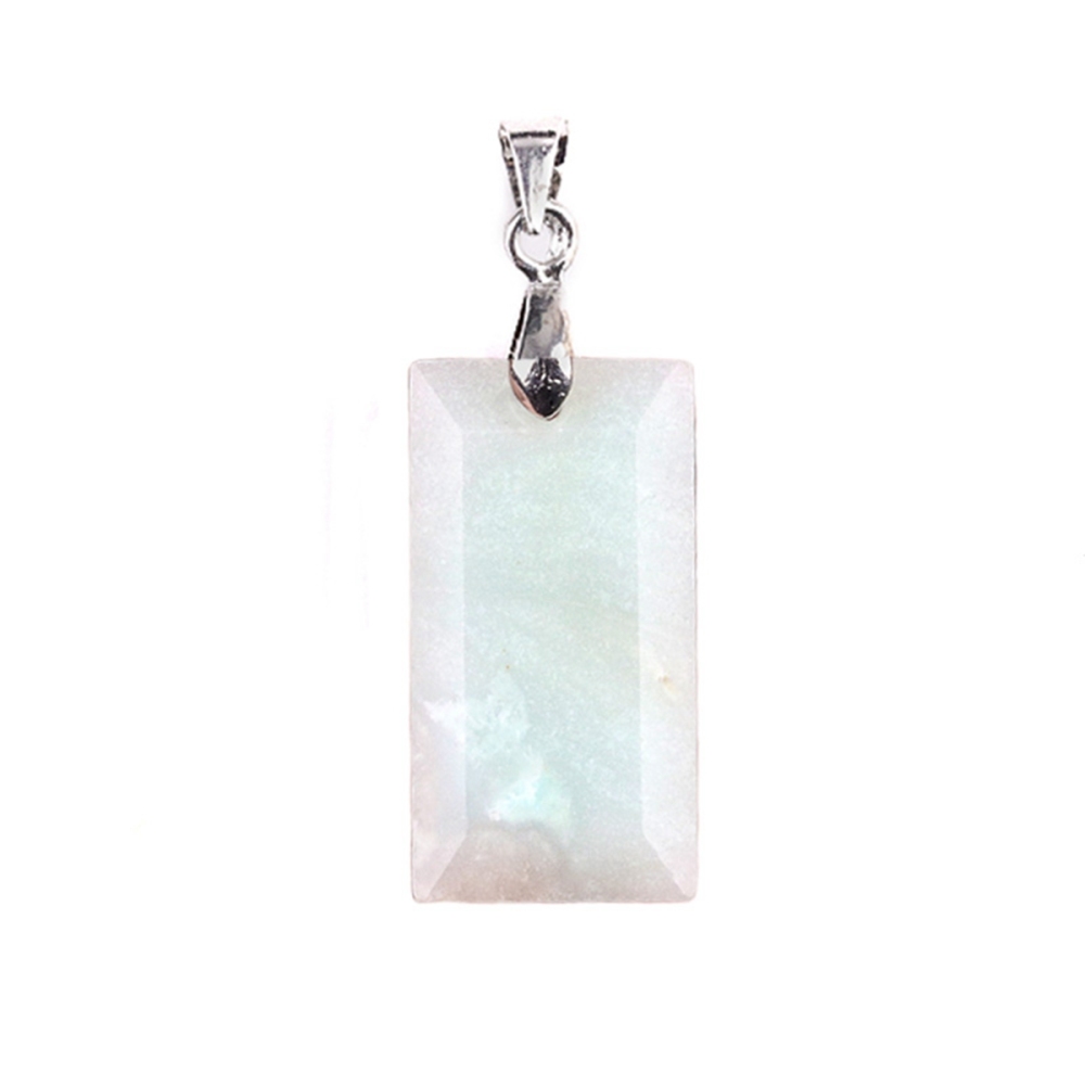 Natural Faceted Rectangle Stone Pendant for Making Jewelry Necklace Earrings