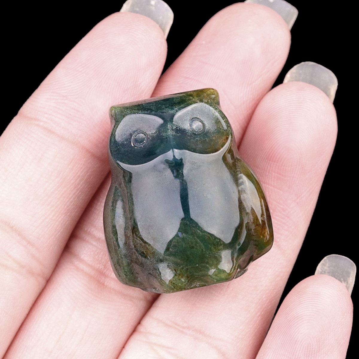 Handmade Craved 1.0Inch Gemstone Owl for Home & Office Decoration