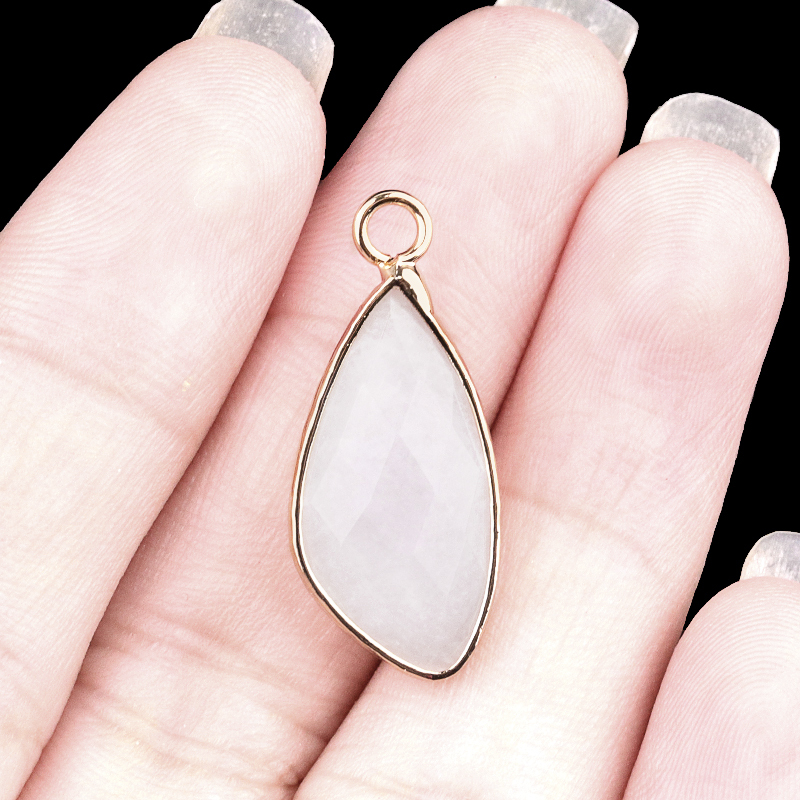 Natural Faceted Teardrop Gold Stone Pendant Charms for Making Jewelry