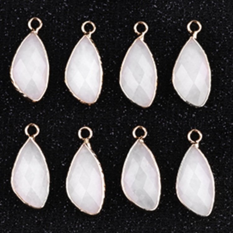 Natural Faceted Teardrop Gold Stone Pendant Charms for Making Jewelry
