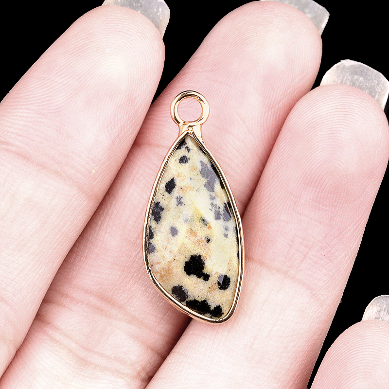Natural Faceted Teardrop Gold Stone Pendant Charms for Making Jewelry