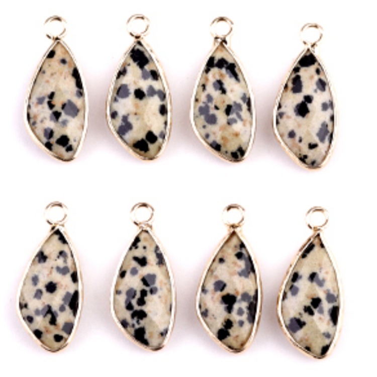 Natural Faceted Teardrop Gold Stone Pendant Charms for Making Jewelry