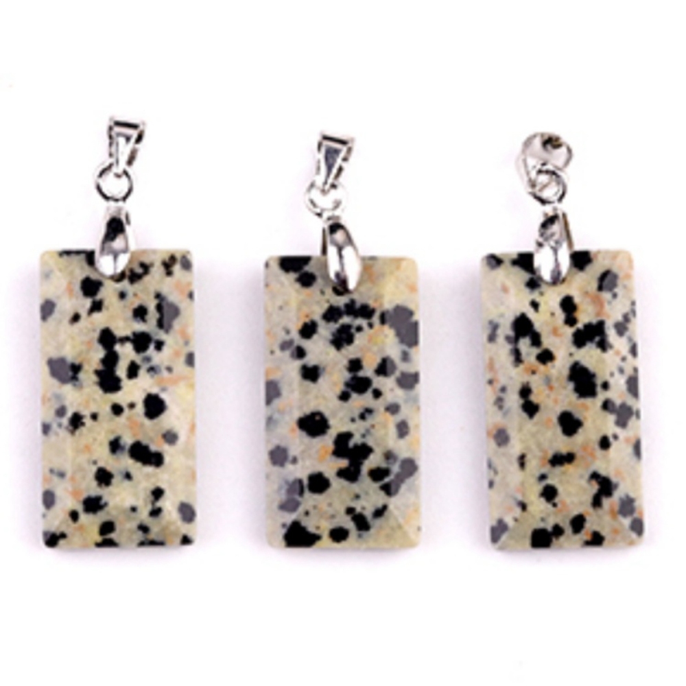 Natural Faceted Rectangle Stone Pendant for Making Jewelry Necklace Earrings