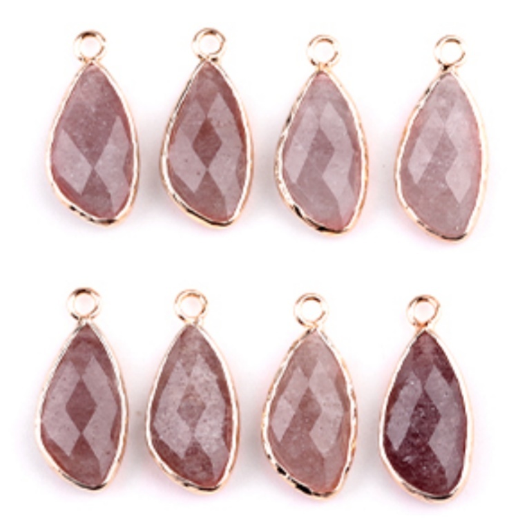 Natural Faceted Teardrop Gold Stone Pendant Charms for Making Jewelry