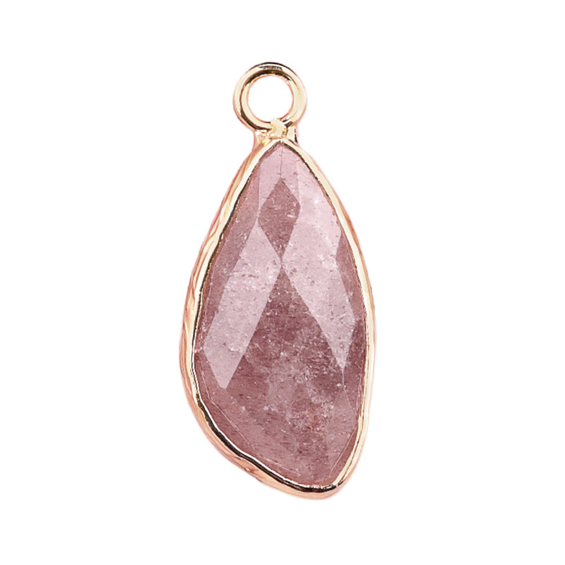 Natural Faceted Teardrop Gold Stone Pendant Charms for Making Jewelry