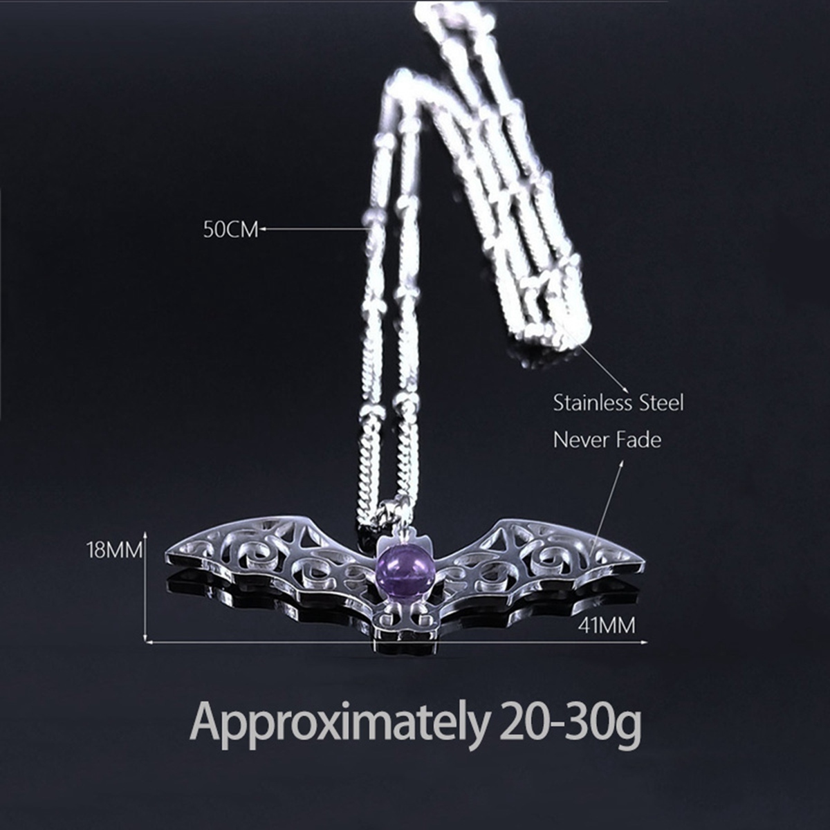 Natural Gemstone Oval Cabs Steel Stainless Unicorn Pendant Necklace 60cm Chain