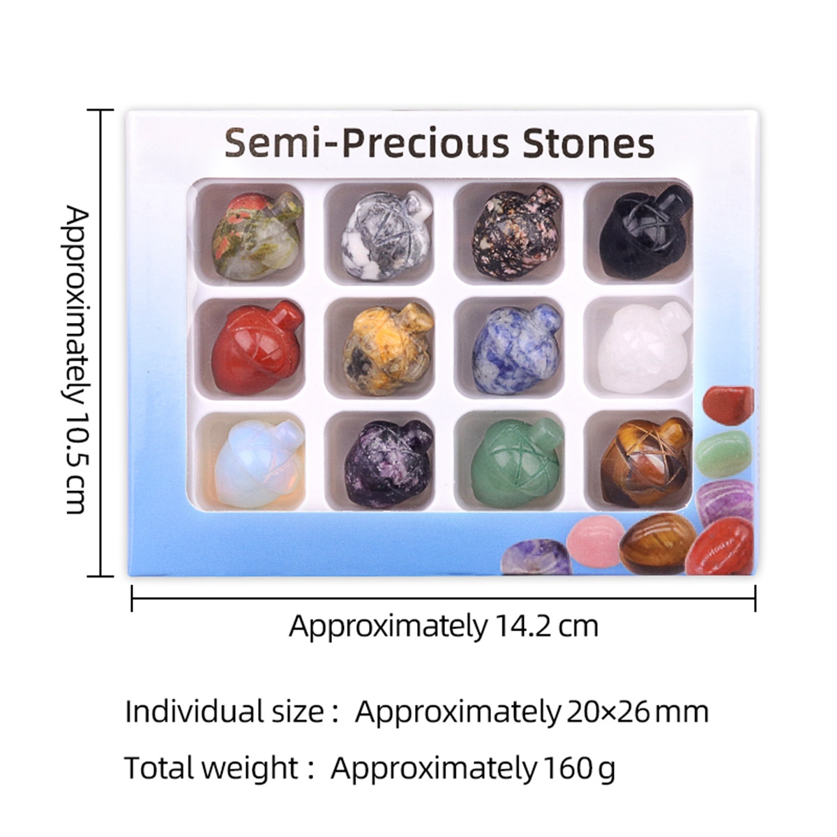 12PCS Naturales  Mini Gemstone Pine Cone for Decoration Pinecone Statue Healing Statue Decorative Plantas Crystal Fruit