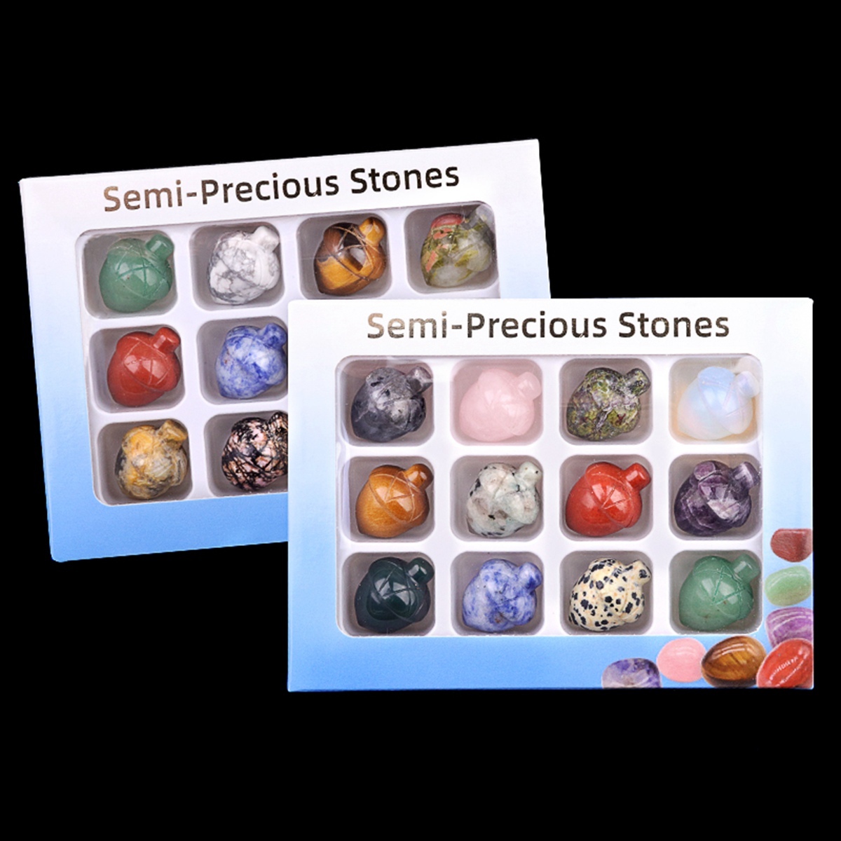 12PCS Naturales  Mini Gemstone Pine Cone for Decoration Pinecone Statue Healing Statue Decorative Plantas Crystal Fruit