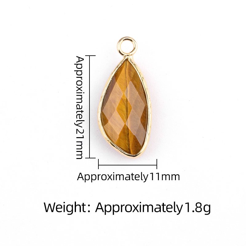 Natural Faceted Teardrop Gold Stone Pendant Charms for Making Jewelry