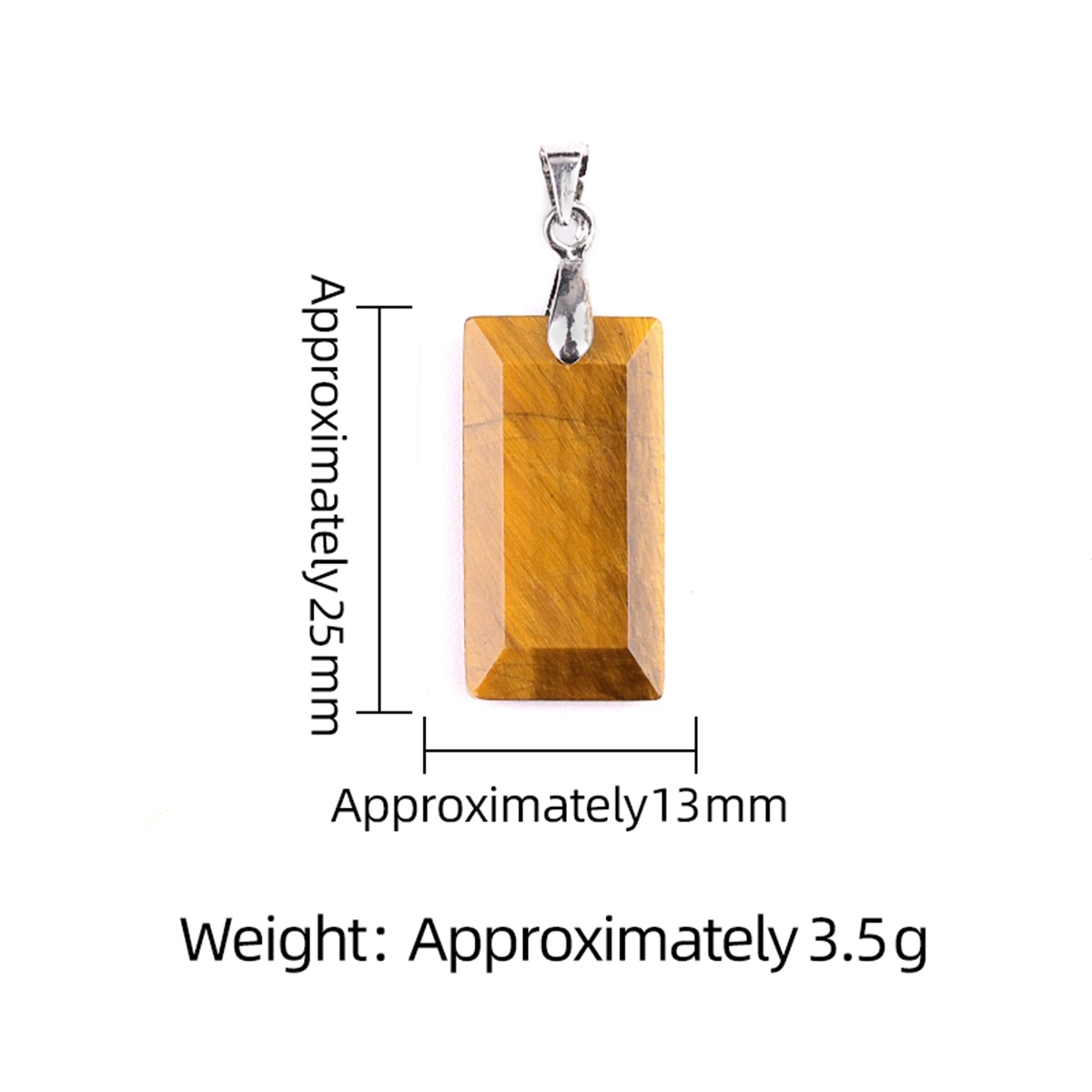 Natural Faceted Rectangle Stone Pendant for Making Jewelry Necklace Earrings