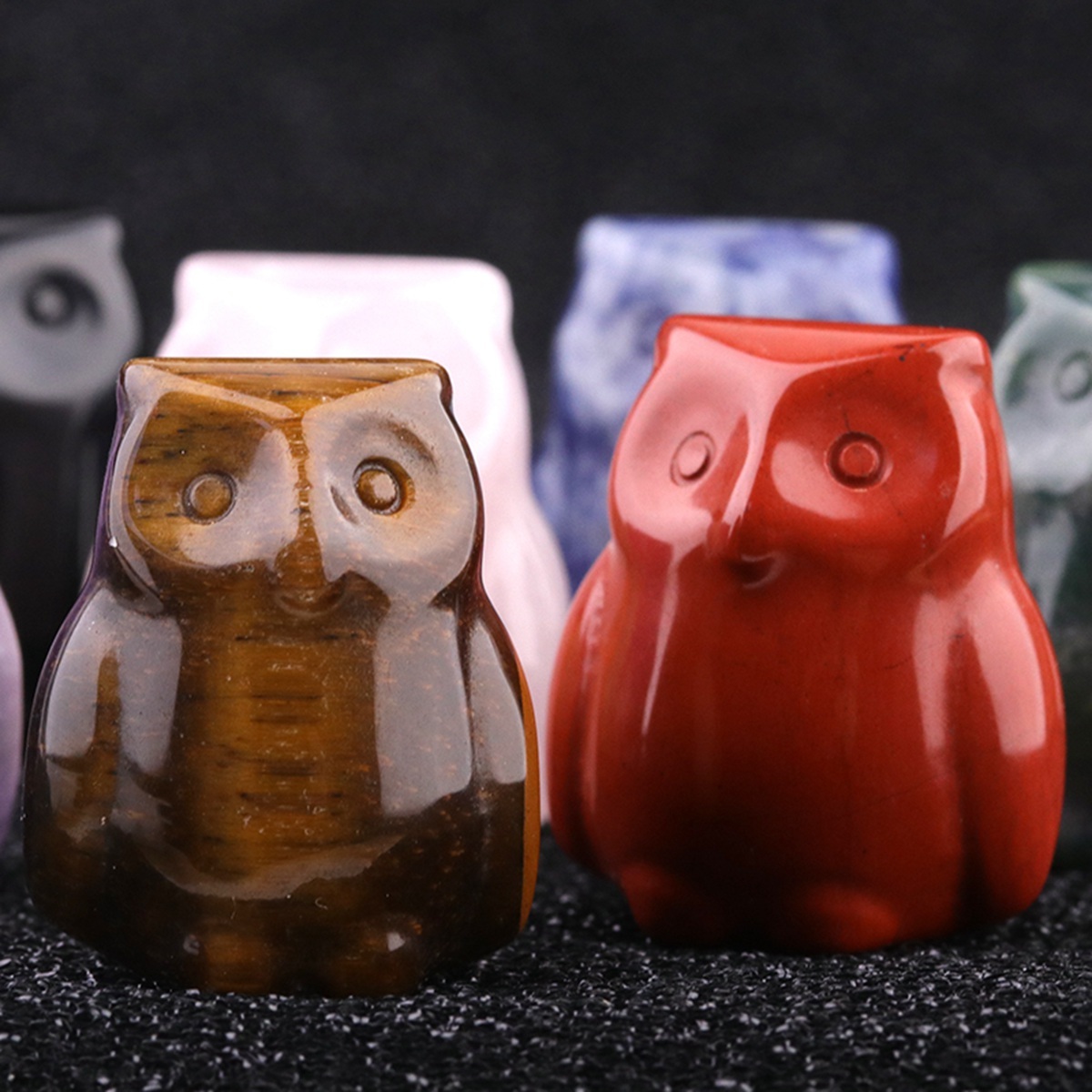Handmade Craved 1.0Inch Gemstone Owl for Home & Office Decoration