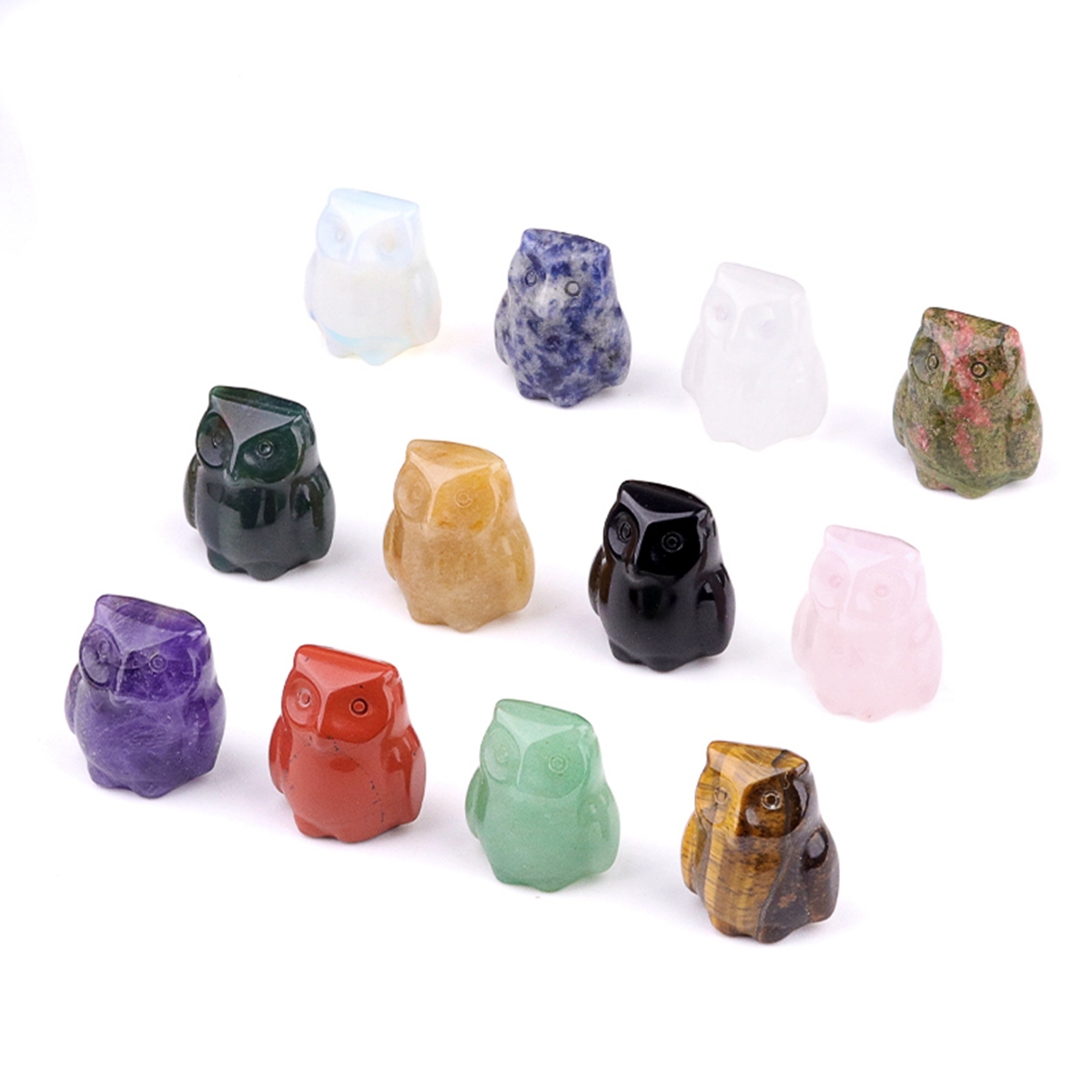 Handmade Craved 1.0Inch Gemstone Owl for Home & Office Decoration