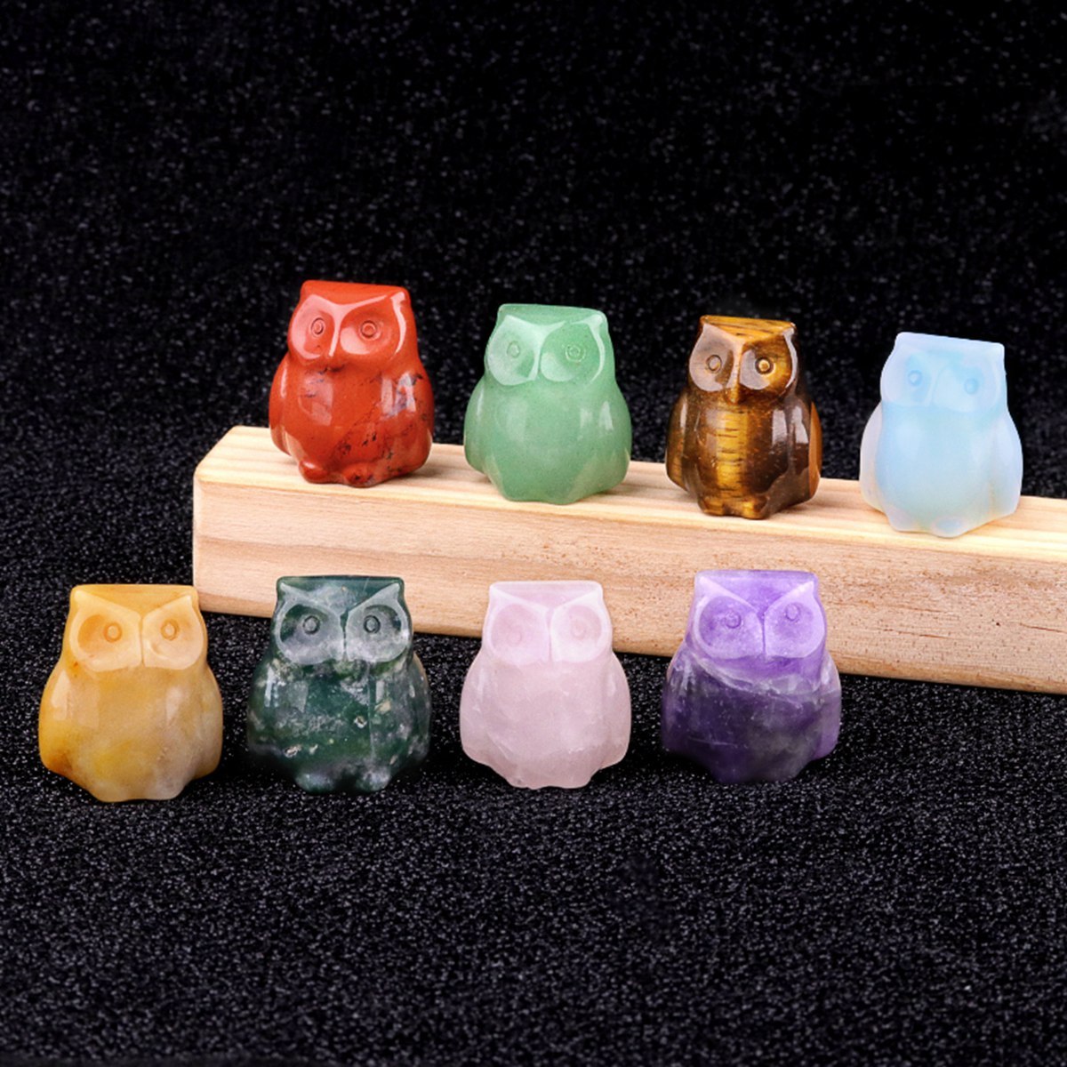 Handmade Craved 1.0Inch Gemstone Owl for Home & Office Decoration