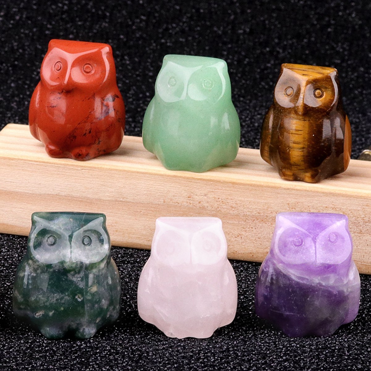Handmade Craved 1.0Inch Gemstone Owl for Home & Office Decoration