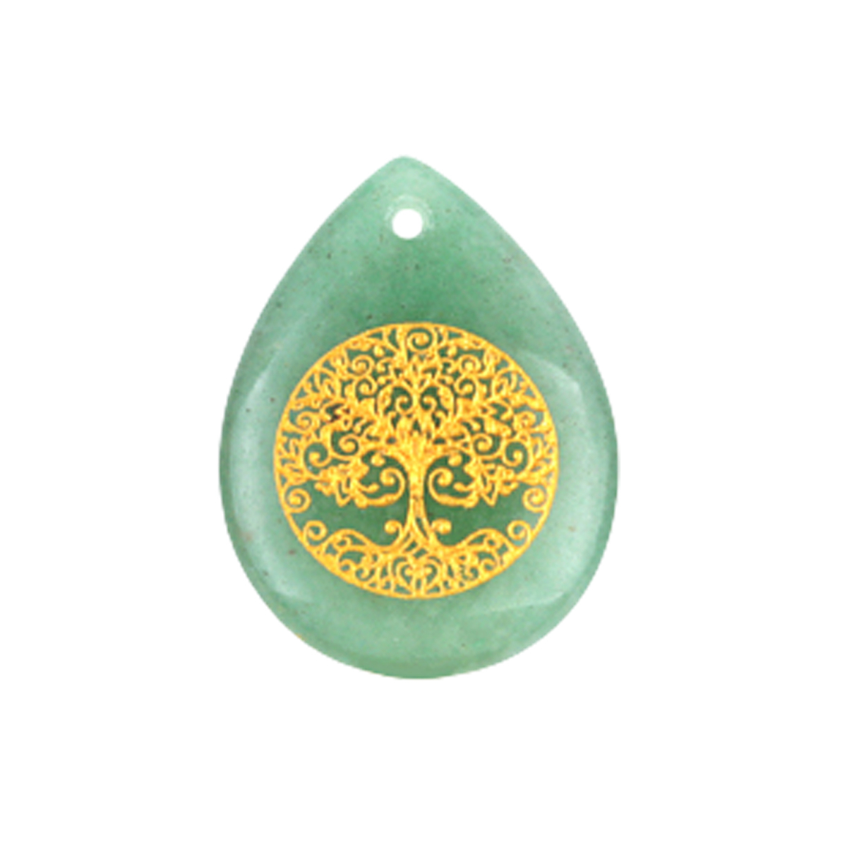 Gold Life of Tree Teardrop Gemstone Pendant for Making Jewelry