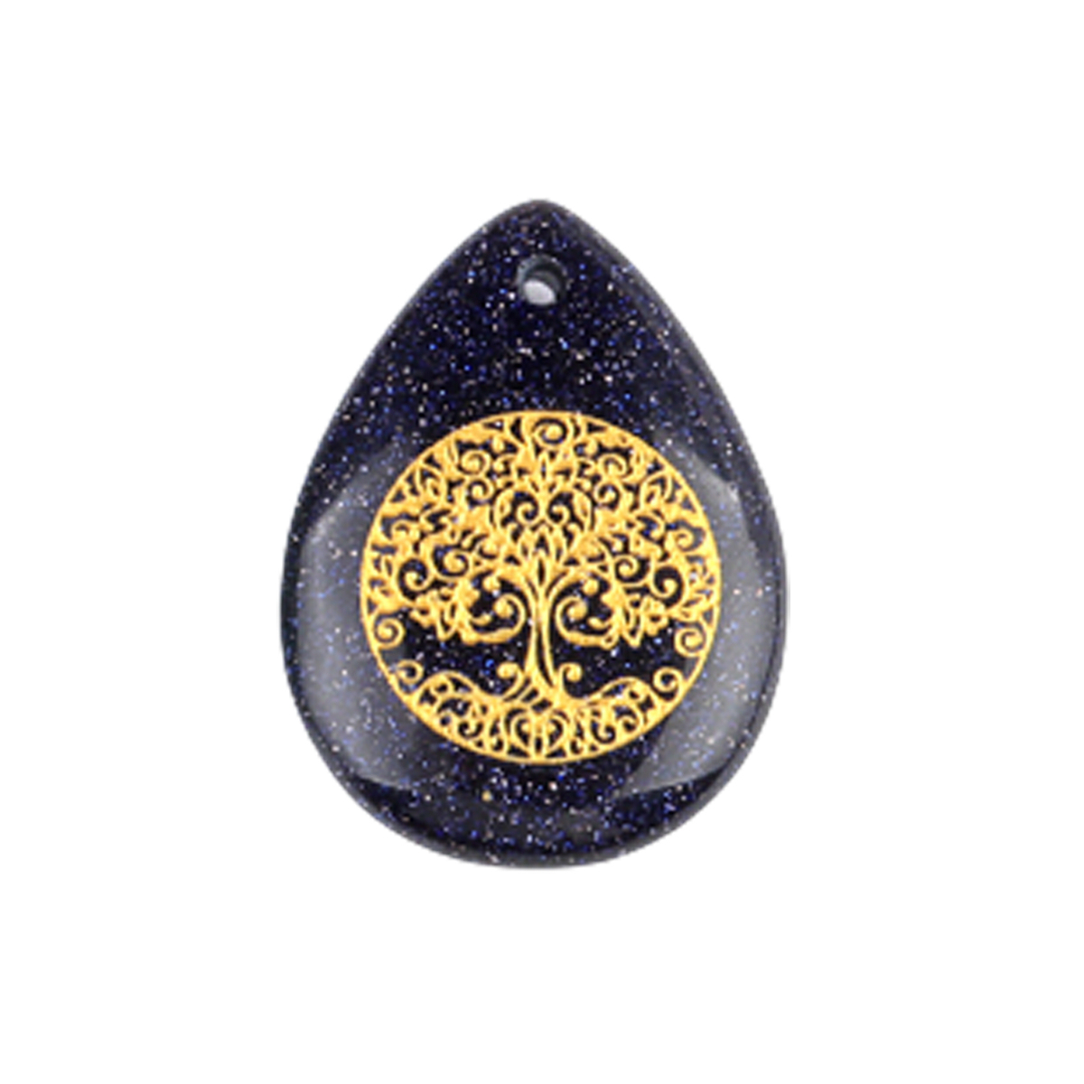Gold Life of Tree Teardrop Gemstone Pendant for Making Jewelry