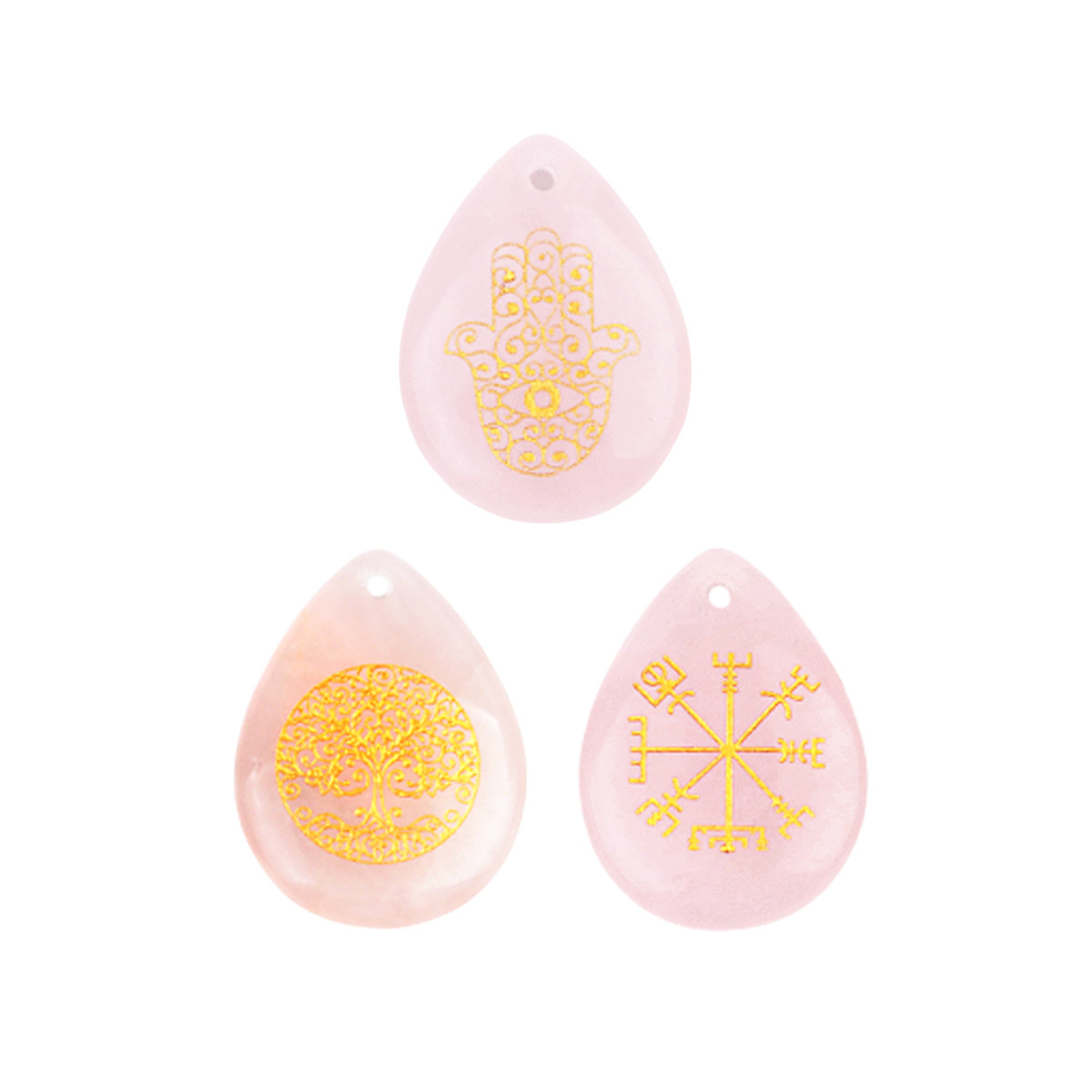 Gold Life of Tree Teardrop Gemstone Pendant for Making Jewelry
