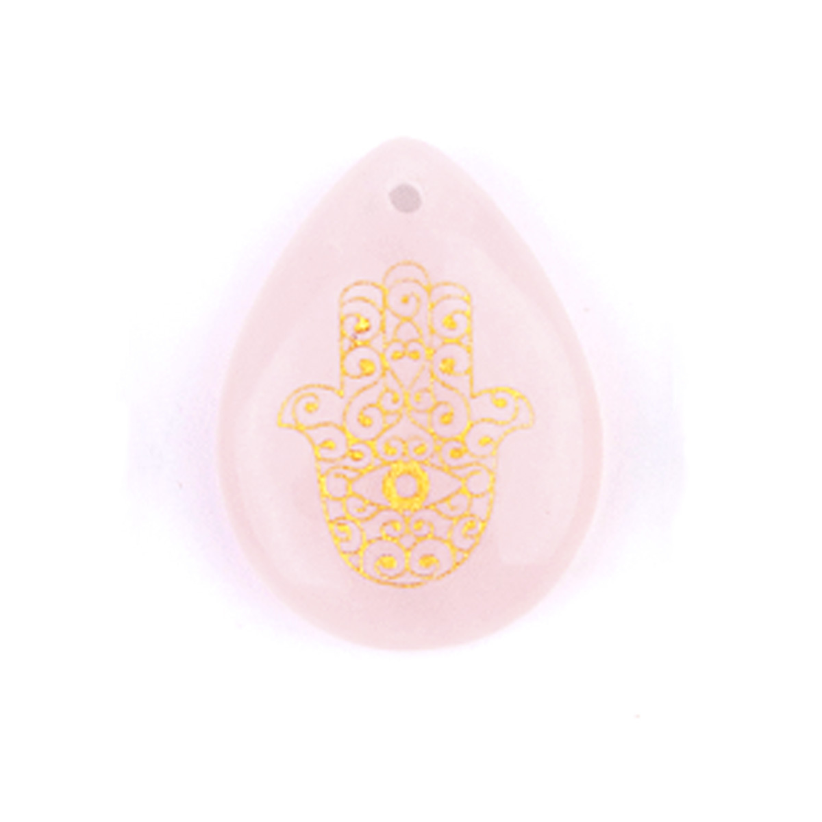 Gold Fatima Hand Teardrop Gemstone Pendant for Making Jewelry