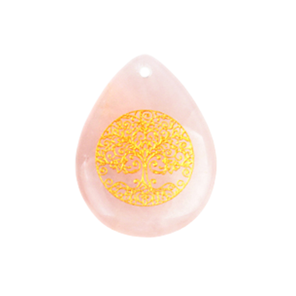 Gold Life of Tree Teardrop Gemstone Pendant for Making Jewelry