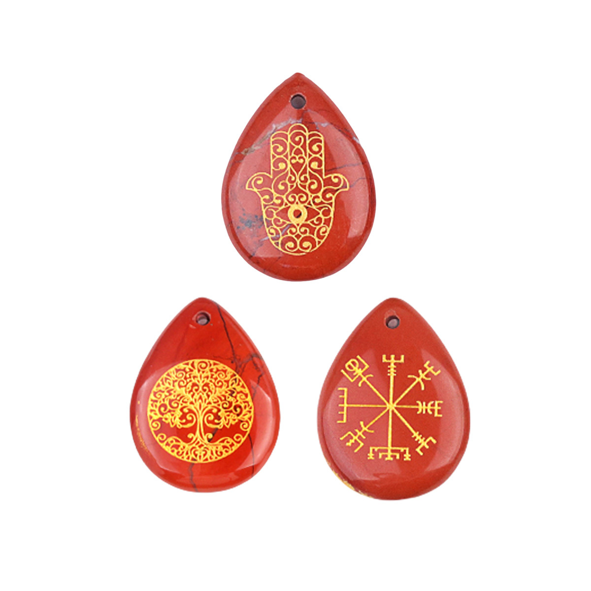 Gold Life of Tree Teardrop Gemstone Pendant for Making Jewelry