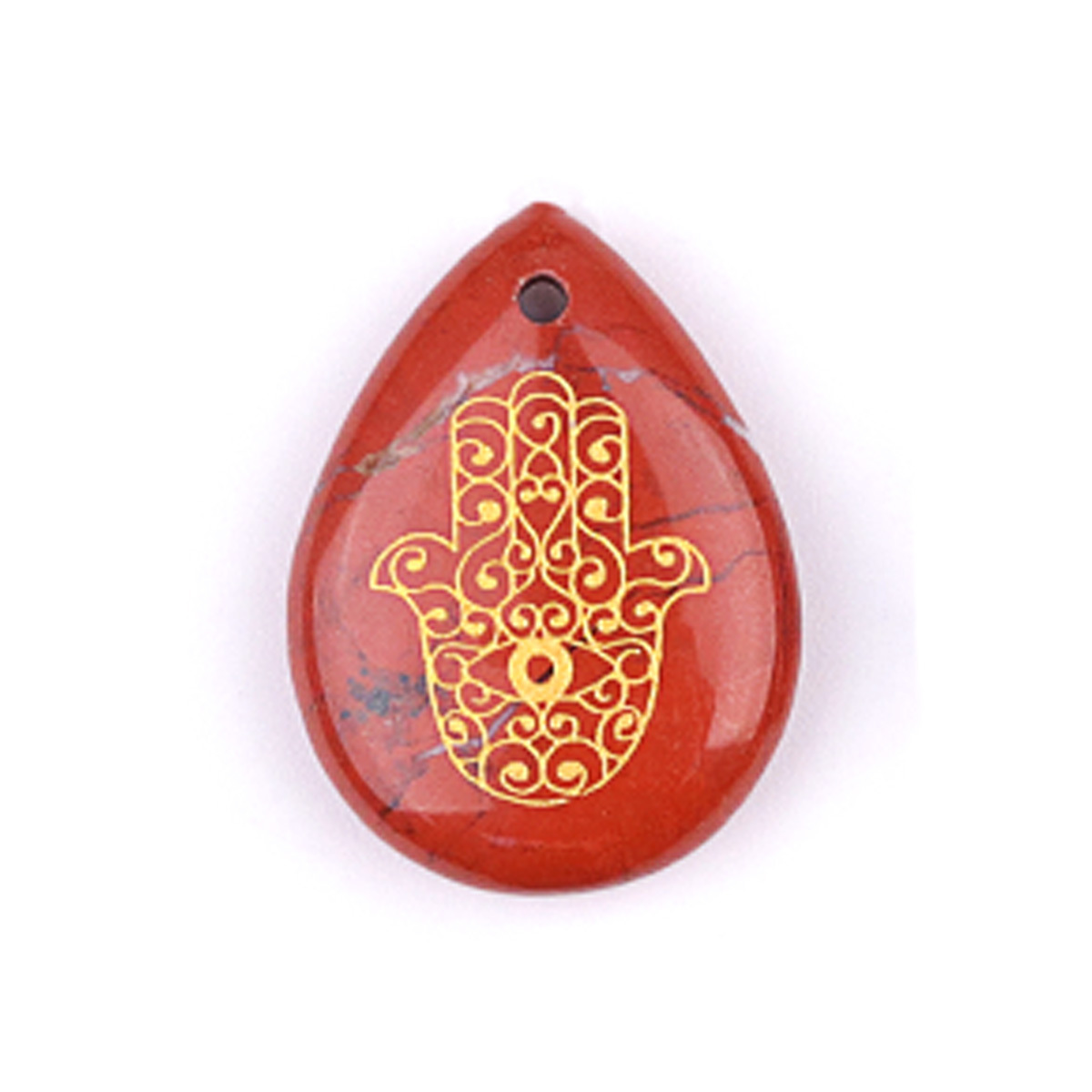 Gold Fatima Hand Teardrop Gemstone Pendant for Making Jewelry