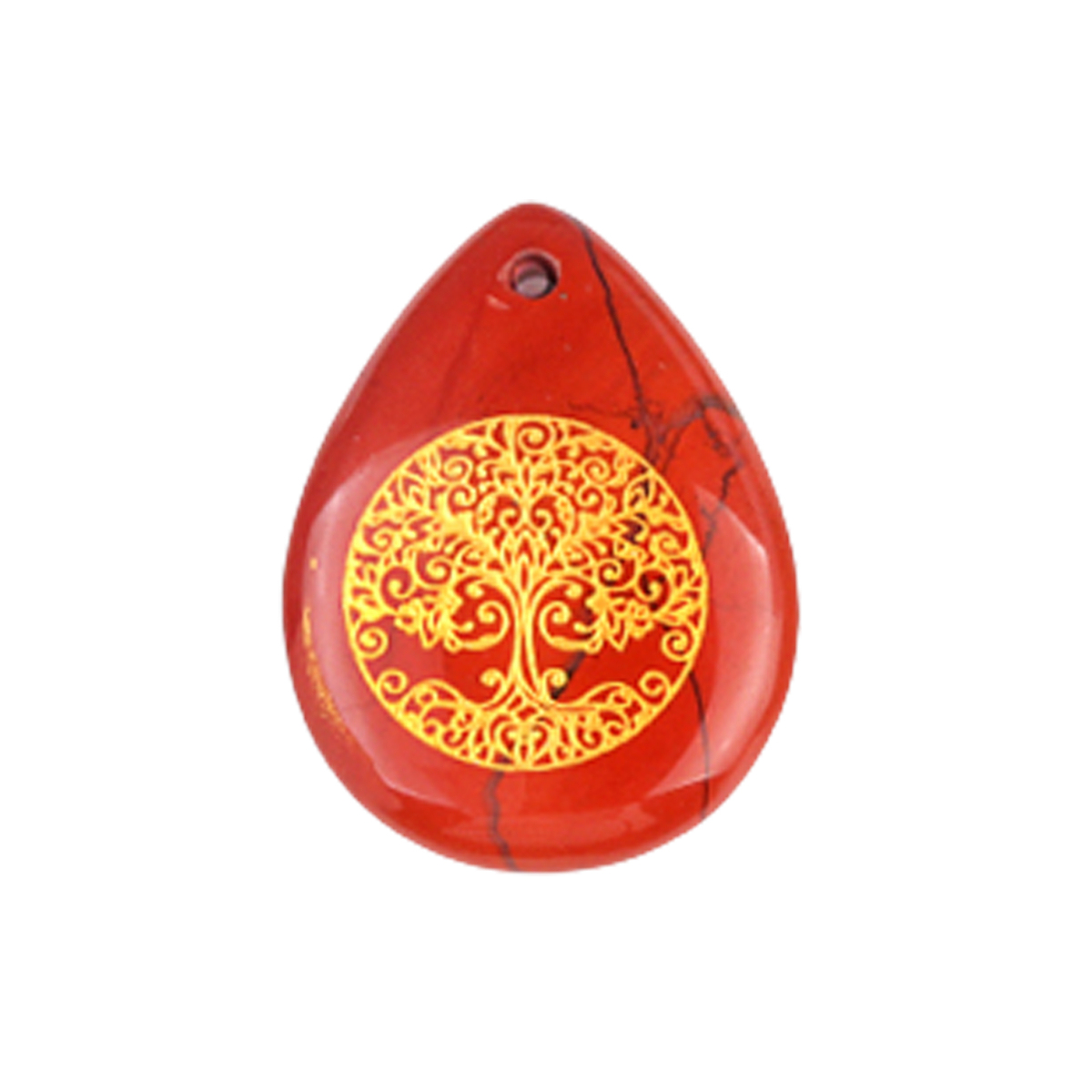 Gold Life of Tree Teardrop Gemstone Pendant for Making Jewelry