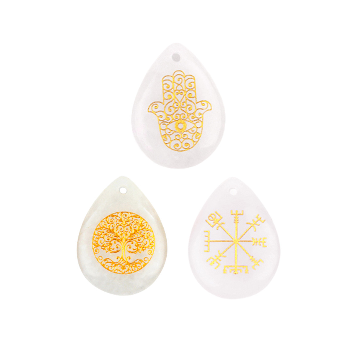 Gold Life of Tree Teardrop Gemstone Pendant for Making Jewelry