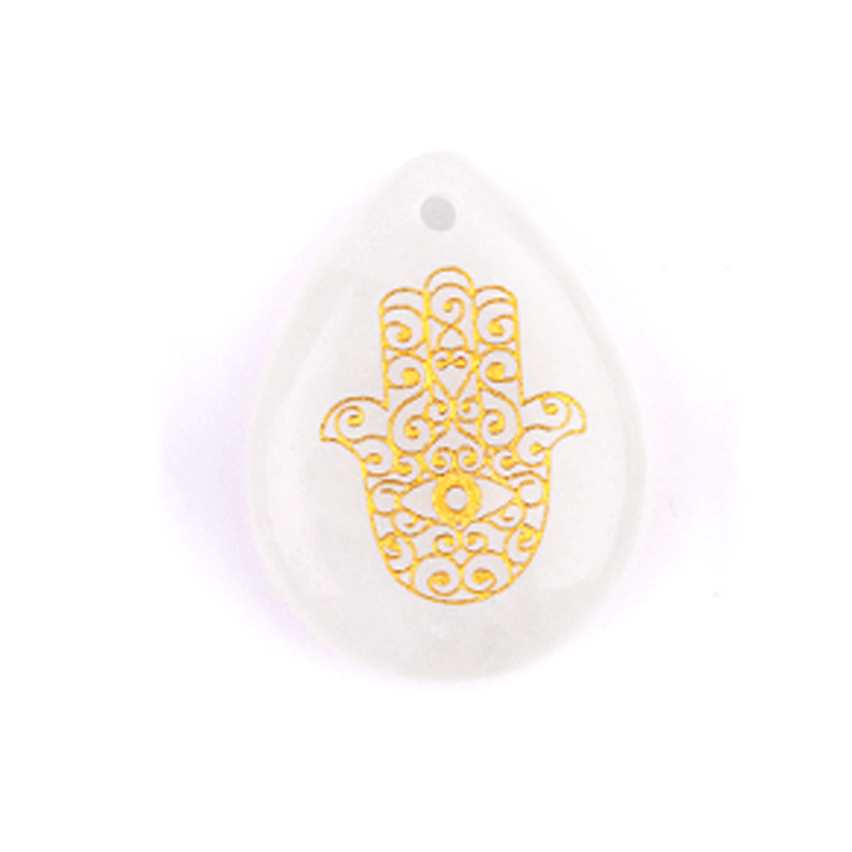 Gold Fatima Hand Teardrop Gemstone Pendant for Making Jewelry