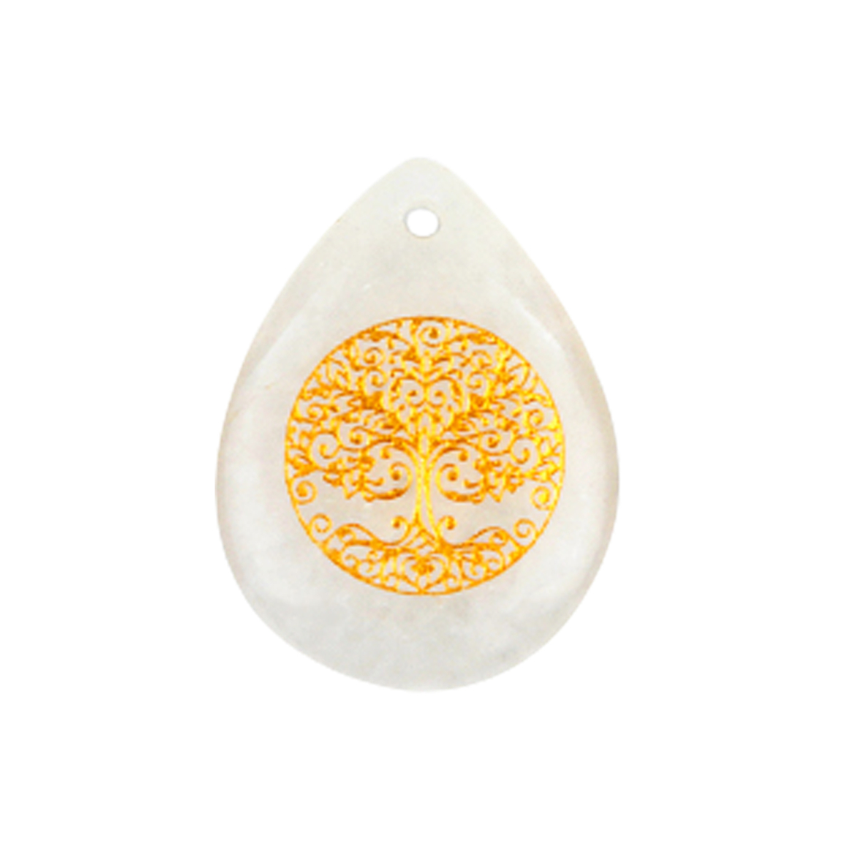 Gold Life of Tree Teardrop Gemstone Pendant for Making Jewelry