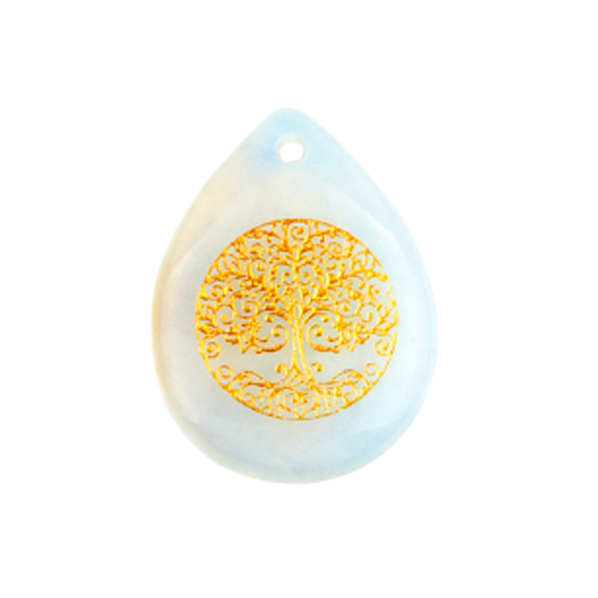 Gold Life of Tree Teardrop Gemstone Pendant for Making Jewelry