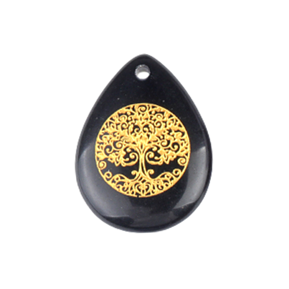 Gold Life of Tree Teardrop Gemstone Pendant for Making Jewelry