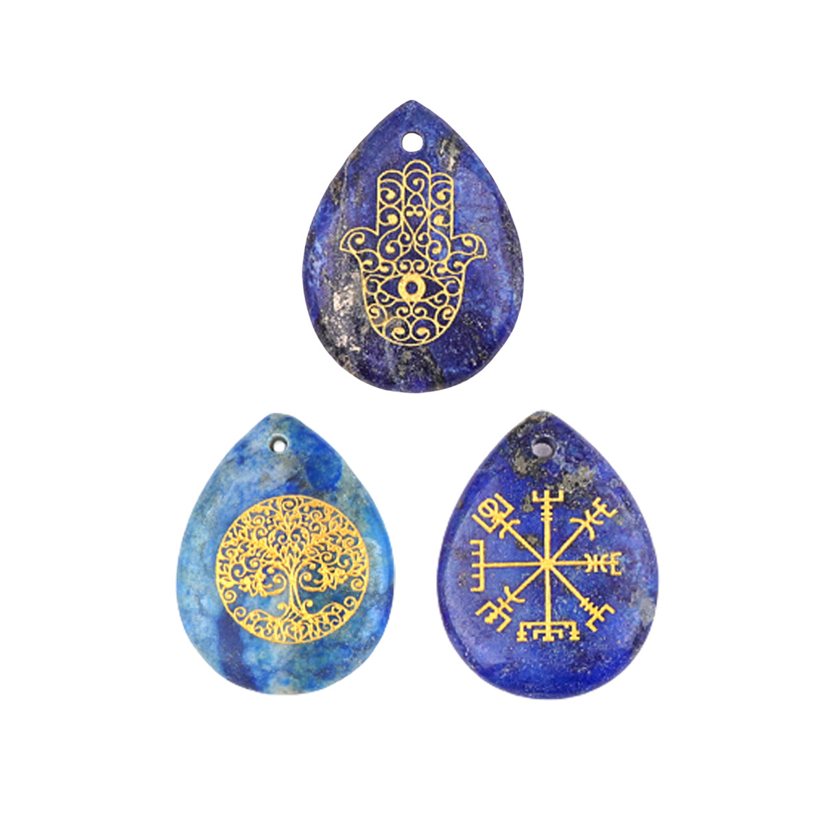 Gold Life of Tree Teardrop Gemstone Pendant for Making Jewelry