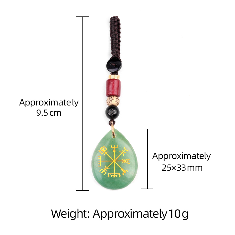 Gold Directional Sign Teardrop Gemstone Pendant keychain Accessories