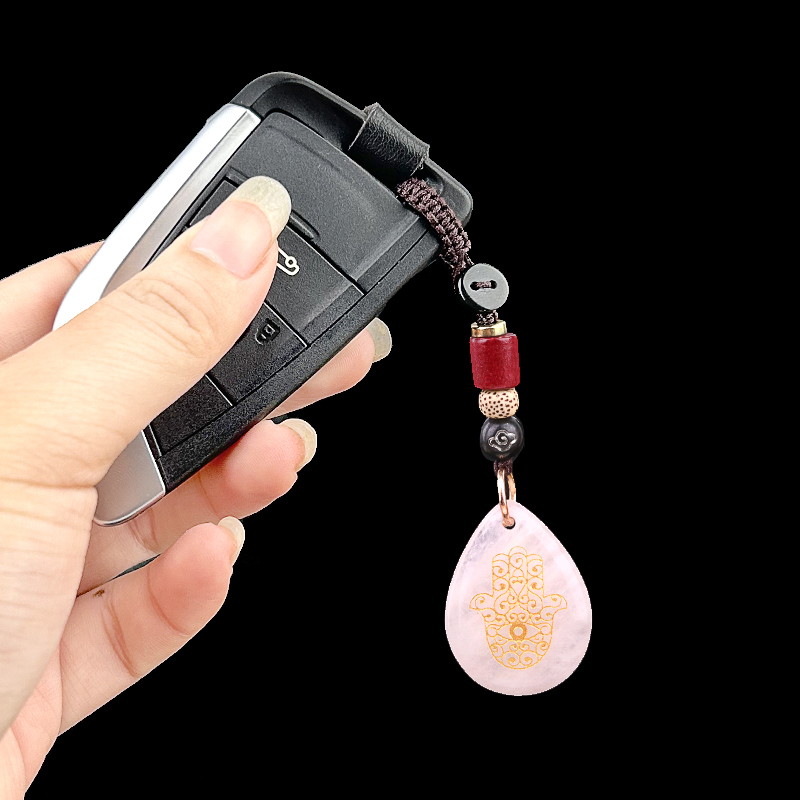 Gold Fatima Hand Teardrop Gemstone Pendant keychain Accessories