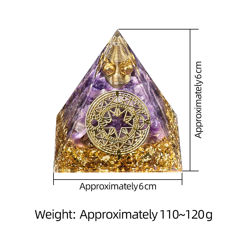 Chip Stone 60MM Resin Pyramid Ornament for Home & Office Decoration