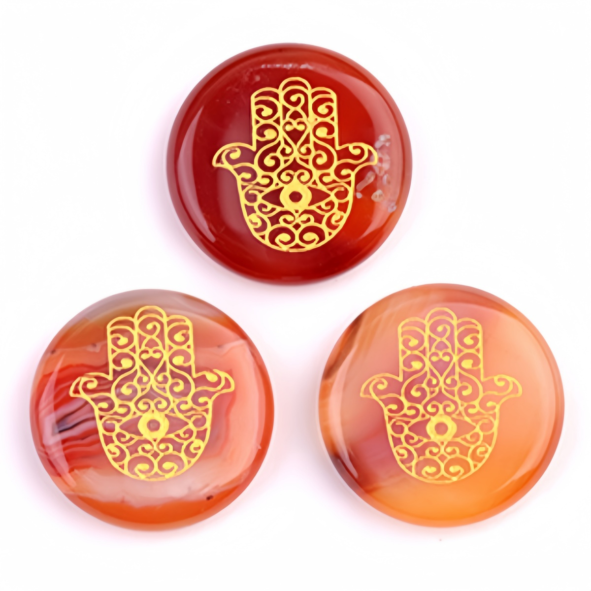 25MM Circular Disc Gemstone Ornament Handmade Craved Pattern-Hand For Home Decor