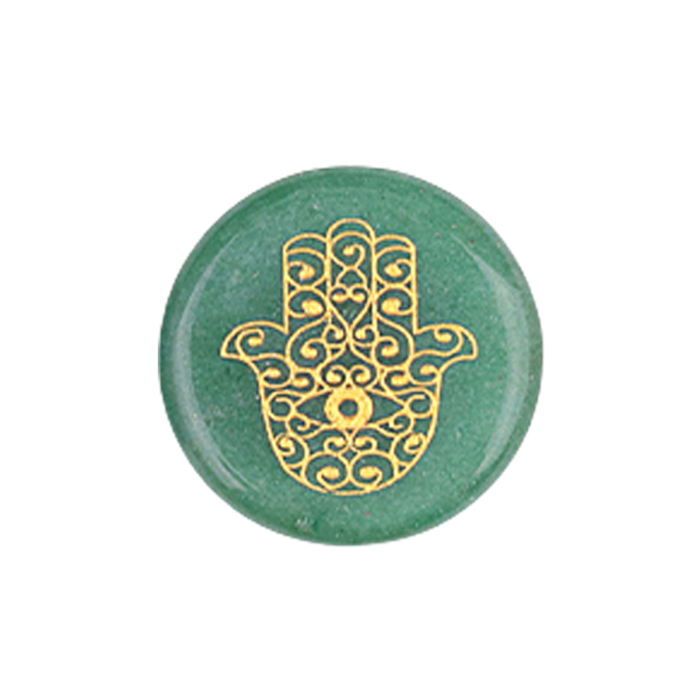 25MM Circular Disc Gemstone Ornament Handmade Craved Pattern-Hand For Home Decor