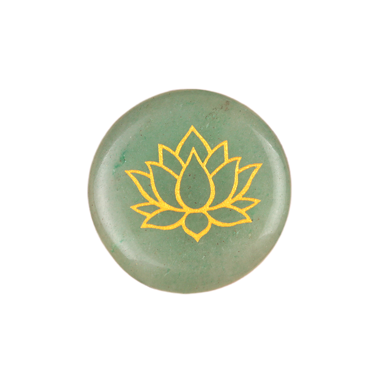 25MM Circular Disc Gemstone Ornament Handmade Craved Pattern-Lotus For Home Decor
