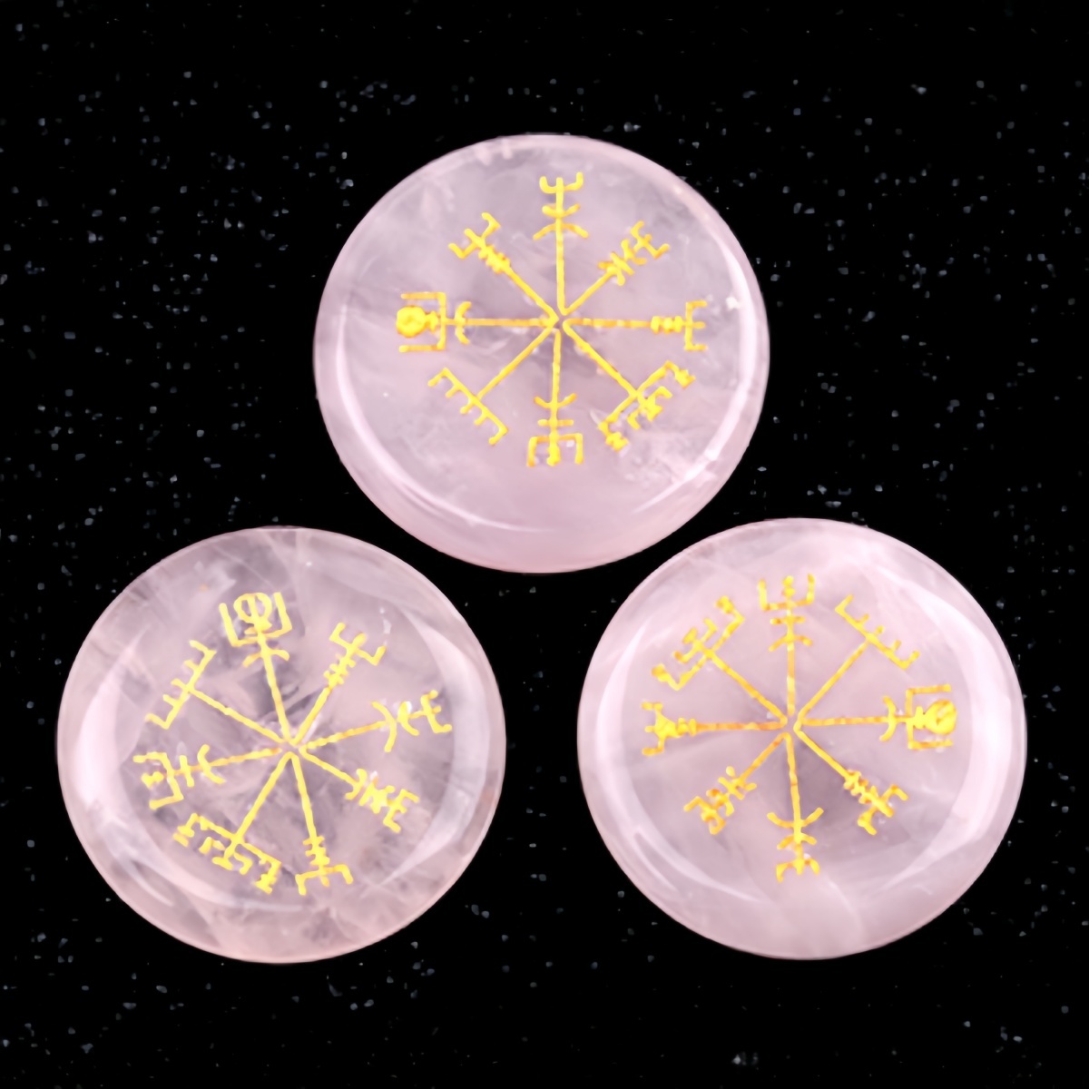Gemstone 25MM Circular Disc Ornament Handmade Craved Pattern-AIM For Home Decor