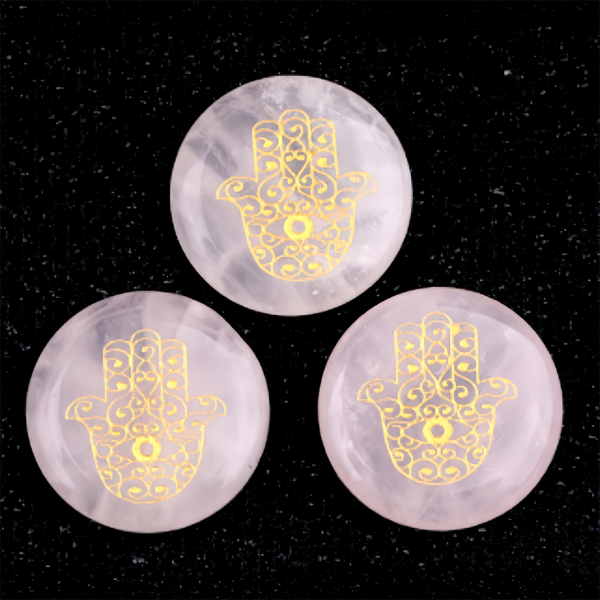 25MM Circular Disc Gemstone Ornament Handmade Craved Pattern-Hand For Home Decor