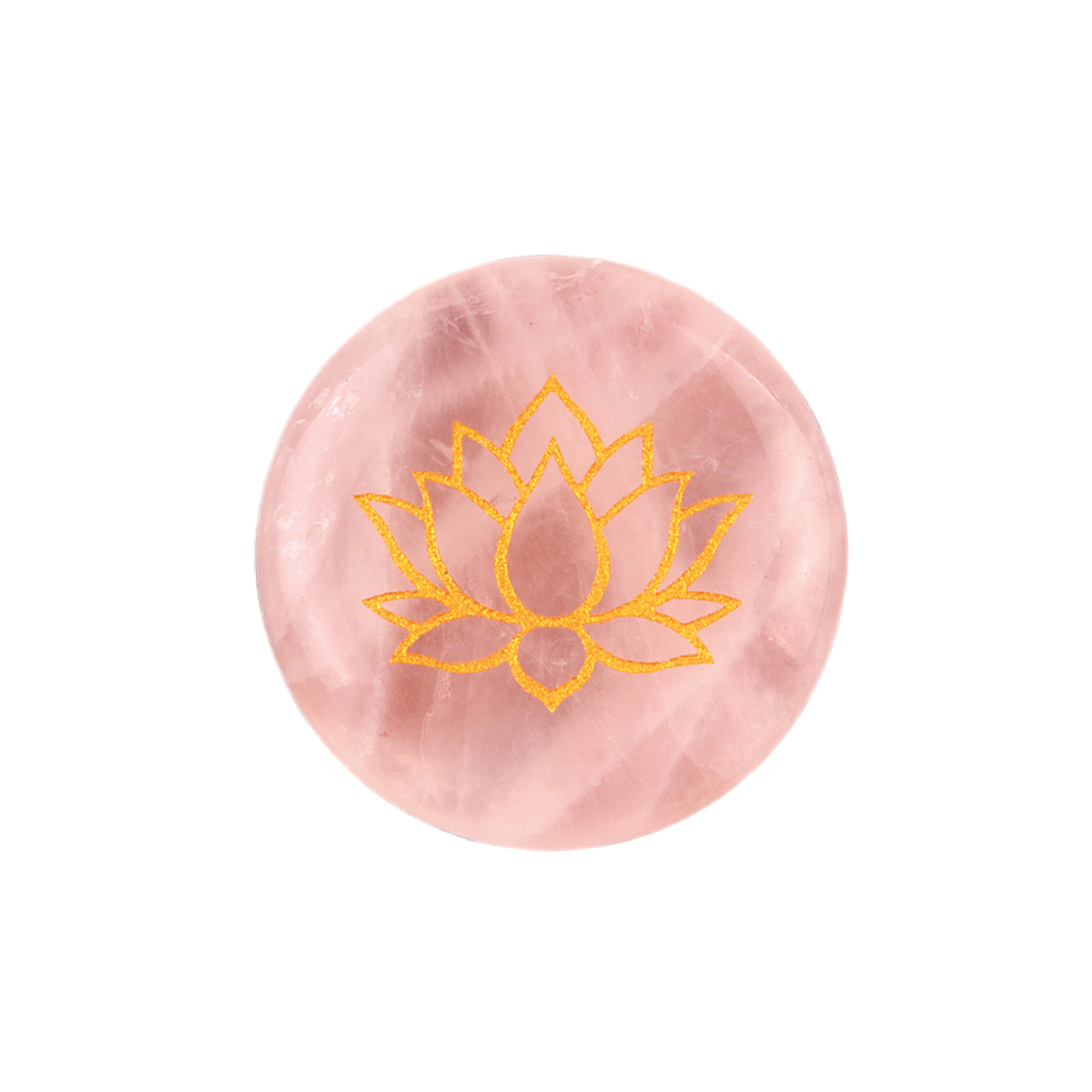 25MM Circular Disc Gemstone Ornament Handmade Craved Pattern-Lotus For Home Decor