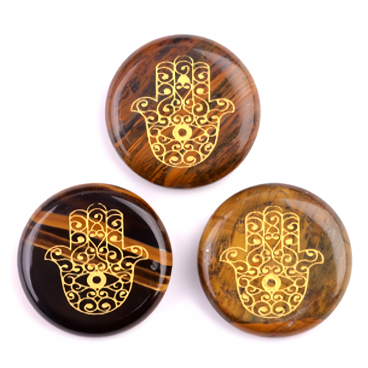 25MM Circular Disc Gemstone Ornament Handmade Craved Pattern-Hand For Home Decor